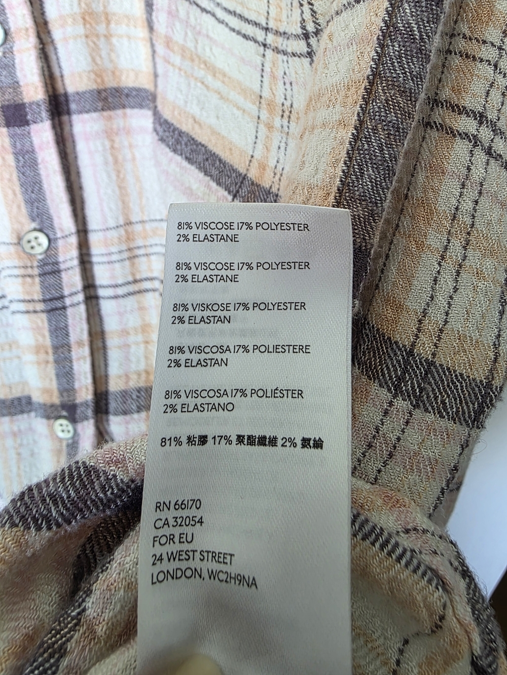 Free People Hidden Valley Plaid Shirt in Cream, Taupe Soft Pink Oversized - Picture 6 of 10